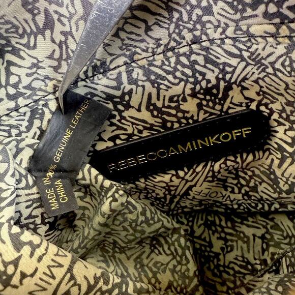 Rebecca Minkoff Leather Crossbody Shoulder Mini Bag Adjust Chain Strap Multi Zip - Picture 12 of 14